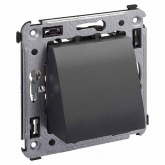 Вывод кабеля из стены DKC Avanti, черный матовый