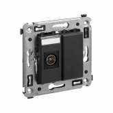 Розетка TV DKC Avanti одиночная в стену, черный матовый