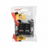 Компьютерная розетка RJ-45 в стену DKC Avanti кат.5e двойная, черный матовый