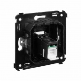 Компьютерная розетка RJ-45 в стену DKC Avanti кат.5e одинарная, черный матовый