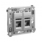 Компьютерная розетка RJ-45 в стену DKC Avanti кат.5e двойная, закаленная сталь