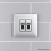 Телефонная розетка RJ-12 Avanti в стену двойная закаленная сталь