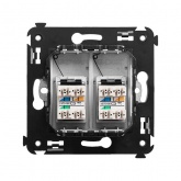 Телефонная розетка RJ-12 Avanti в стену двойная закаленная сталь