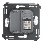 Телефонная розетка RJ-12 Avanti в стену одинарная закаленная сталь