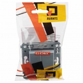 Переключатель двухклавишный в стену DKC Avanti, закаленная сталь