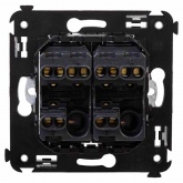 Переключатель двухклавишный в стену DKC Avanti, закаленная сталь