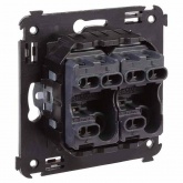 Переключатель двухклавишный в стену DKC Avanti, закаленная сталь