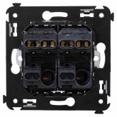 Выключатель двухклавишный в стену DKC Avanti, закаленная сталь