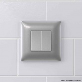 Выключатель двухклавишный в стену DKC Avanti, закаленная сталь