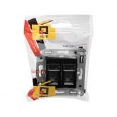 Компьютерная розетка RJ-45 в стену DKC Avanti кат.5e двойная, черный квадрат