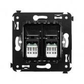 Компьютерная розетка RJ-45 в стену DKC Avanti кат.5e двойная, черный квадрат