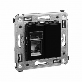 Компьютерная розетка RJ-45 в стену DKC Avanti кат.5e одинарная, черный квадрат