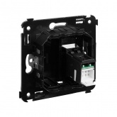 Компьютерная розетка RJ-45 в стену DKC Avanti кат.5e одинарная, черный квадрат