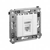 Компьютерная розетка RJ-45 в стену DKC Avanti кат.5e одинарная, белое облако