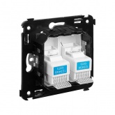 Телефонная розетка RJ-12 DKC Avanti  в стену двойная белое облако