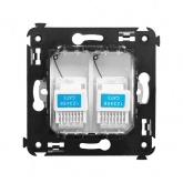 Телефонная розетка RJ-12 DKC Avanti  в стену двойная белое облако