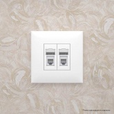 Телефонная розетка RJ-12 DKC Avanti  в стену двойная белое облако