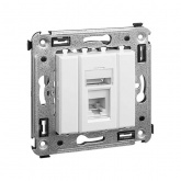 Телефонная розетка RJ-12 DKC Avanti  в стену одинарная белое облако