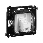 Телефонная розетка RJ-12 DKC Avanti  в стену одинарная белое облако