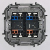 Переключатель двухклавишный с подсветкой (контурной) Legrand Inspiria белый