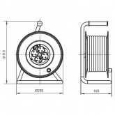 Удлинитель на катушке ИЭК Industrial 30м 3х1,5мм 16А 4 розетки с термозащитой