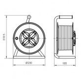Удлинитель на катушке ИЭК Industrial plus 50м 3х1,5мм 16А IP44 4 розетки с термозащитой