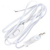 Шнур опрессованный с вилкой и выключателем UNIVersal 2х0,75/1,7метра, белый