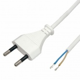 Шнур сетевой Rexant, вилка плоская без розетки, кабель 2x0.5 мм2, длина 1,5 метра, белый