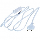 Сетевой шнур с выключателем, 230V 1,9м белый, KF-HK-1