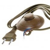 Шнур Navigator 61 718 NPS-FS01-170-2x0.5-BR 1.7м с выкл. коричневый