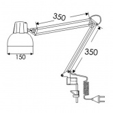 Светильник настольный Бета НДБ37-60-013 под лампу ЛОН/LED 220V Е27 на пластиковой струбцине, белый