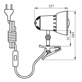 Светильник настольный Надежда 1- мини НДБ37-40-016 под лампу ЛОН/LED max 40W 220V Е27 клипса, фиалка