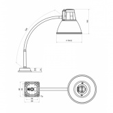 Светильник настольный Алькор НКП 03-60-026-03, под лампу ЛОН max 60W, 24-36V, Е27, на флексе, белый