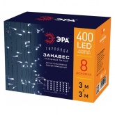 Светодиодная гирлянда ЭРА ЕNIGW-400W Занавес 8 режимов 3х3м холодный белый 320 LED IP20 220V
