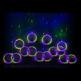 Светодиодная гирлянда ЭРА ЕGNIG-RI занавес Неоновые кольца 8 режимов 2,4х0,65м мультиколор IP20 220V