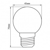 Лампа-строб Feron LB-377 Шарик прозрачный E27 1W 230V 2700K G45