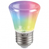 Лампа светодиодная Feron LB-372 колокольчик C45 1W RGB 230V E27 матовая, быстрая смена цвета