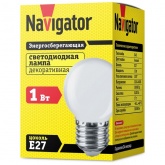 Лампа светодиодная Navigator 61 243 NLL-G45-1-230-W-E27 1W 230V шарик белый