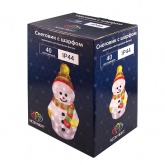 Акриловая светодиодная фигура Снеговик с шарфом, 30см 40LED 2W 24V IP44 (трансформатор в комплект)