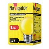 Лампа светодиодная Navigator 71 830 NLL-G45-1-230-Y-E27 1W 230V шарик желтый