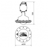 Светильник взрывозащищенный TDM ДСП 57МД-30-101 УХЛ1 (тупиковый, 1 ввод, рым-болт) 1ExdIIBT6Gb