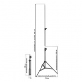 Напольная тренога Gauss для установки кольцевого светильника 70х680мм/740х2080мм