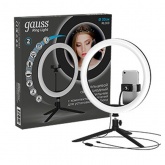 Светильник Gauss кольцевой 15W 3000-6500K 5V USB 800Lm IP20 300х23мм пульт DIMM крепление телефона