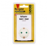 Розетка с заземлением и USB-зарядкой Navigator NAD-USB02-1E-C-WH 1х220V + 2xUSB тип А 5V/2.1A