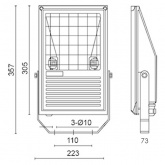 Прожектор металлогалогенный FL-03S 70W WHITE Rx7s IP65 асимметричный белый
