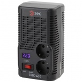 Стабилизатор напряжения ЭРА СНК-600 160-260В, 600ВА, 2 розетки, цифровой дисплей