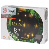 Садовая гирлянда ЭРА ERASF22-41 на солнечной батарее Занавес 1,5x1,5m, 192 LED IP44