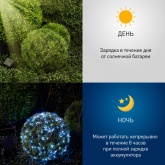 Садовая гирлянда ЭРА ERASF22-17 Нить на солнечной батарее, холодный свет 200 microLED 21,9м IP44