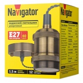 Светильник декоративный подвесной 93 162 NIL-SF01-009-E27 max60W 1,5м. металл черненая бронза