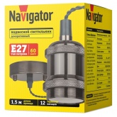 Светильник декоративный подвесной 93 163 NIL-SF01-010-E27 max60W 1,5м. металл черный хром